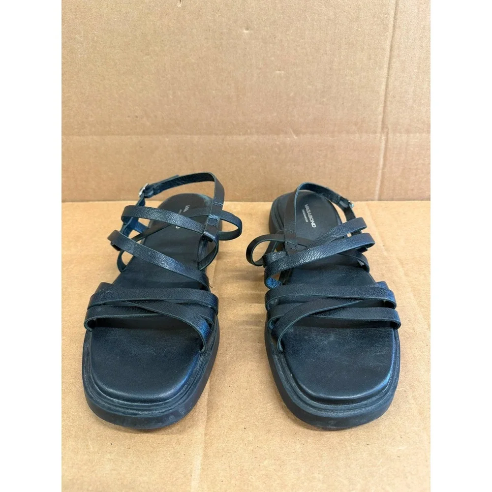 Vagabond Shoemakers Connie Strappy Leather Sandals Black Womens Size 38 EU
